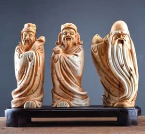 Tượng Tam Đa Phúc Lộc Thọ Gỗ Nhai Bách