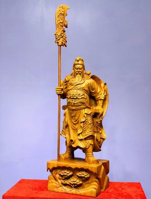 Tượng Quan Công Chống Đao Gỗ Hương Đá Cao 60