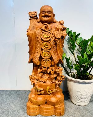 Tượng Di Lặc Chúc Phúc Năm Tiểu Đồng Cao 80