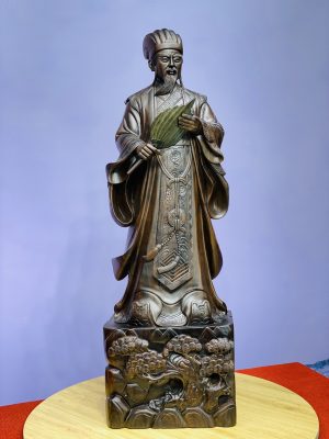 Tượng Khổng Minh Tiên Sinh Gỗ Mun Hoa Cao 1m