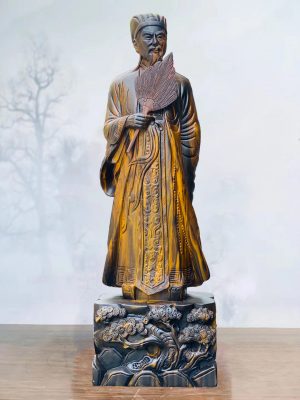Tượng Khổng Minh Tiên Sinh Gỗ Mun Hoa Cao 60
