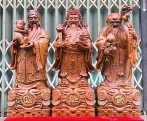 Tượng Tam Đa Phúc Lộc Thọ Gỗ Hương Đá Cao 80
