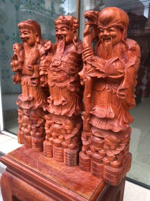 Tượng Tam Đa Phúc Lộc Thọ Gỗ Hương Đá Cao 50