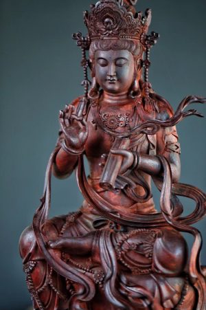 Tượng Phổ Hiền Bồ Tát Gỗ Vương Mộc Tử Đàn Ấn Độ