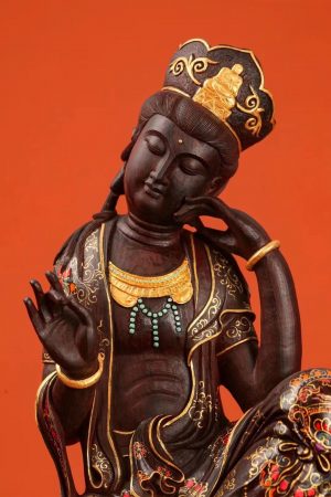 Tượng quan âm tự tại gỗ vương mộc tử đàn ấn độ
