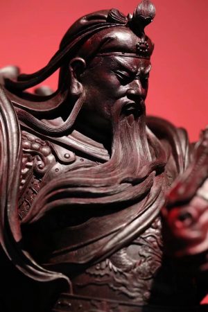 Tượng Quan Công Cưỡi Ngựa Gỗ Vương Mộc Tử Đàn Ấn Độ