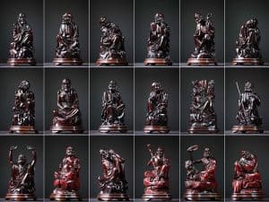 Tượng thập bát la hán gỗ tử đàn ấn độ