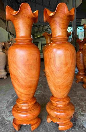 Lục Bình Gỗ Hương Đỏ Cao 1M5 Đường Kính 42