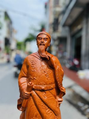 Tượng Trần Quốc Tuấn Gỗ Hương Đá Cao 60