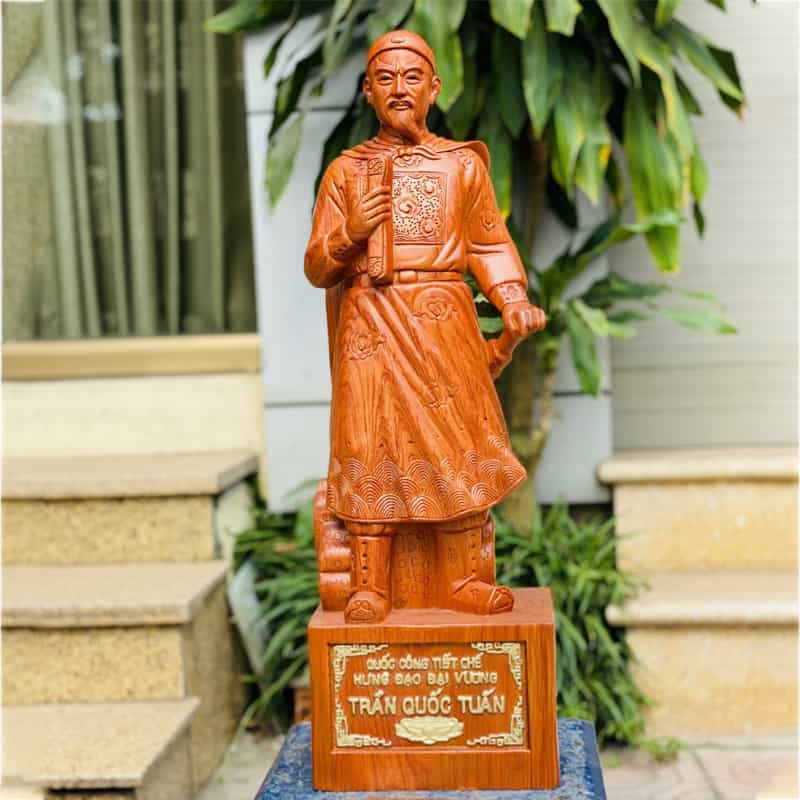 Tượng Trần Quốc Tuấn Gỗ Hương Đá Cao 70 - Hưng Đạo Vương