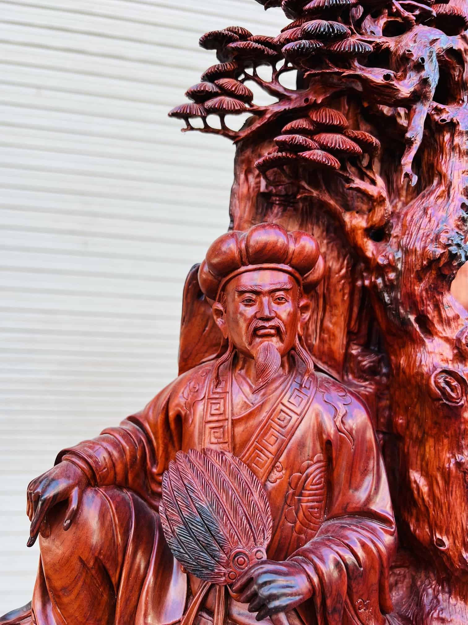 Tượng khổng minh tiên sinh gỗ trắc đỏ đen