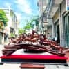Tượng Bát Mã Truy Phong Gỗ Trắc Đỏ Đen