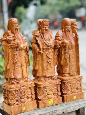 Tượng Tam Đa Phúc Lộc Thọ Gỗ Hương Đá Cao 30
