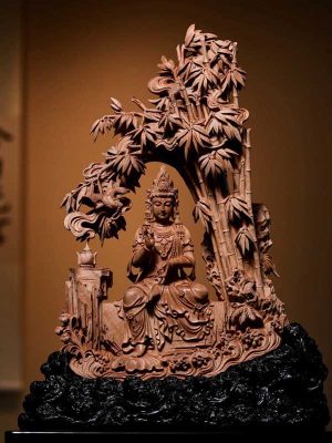 Tượng Quan Âm Tự Tại Gỗ Đàn Hương Ấn Độ