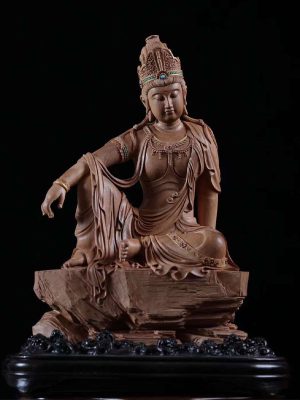 Tượng Quan Âm Tự Tại Gỗ Đàn Hương Ấn Độ Cao 28