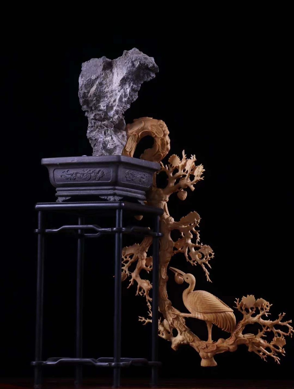 Cây Bonsai Tùng Hạc Diên Niên Gỗ Hoàng Dương