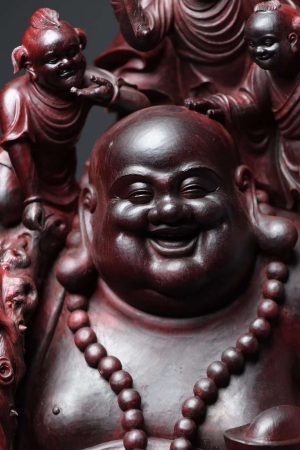 Tượng Di Lặc Ngũ Phúc Gỗ Vương Mộc Tử Đàn Ấn Độ