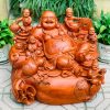 Tượng Di Lặc Ngũ Phúc Ngồi Bao Tiền Gỗ Hương Đá
