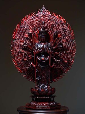 Tượng Quan Âm Thiên Thủ Thiên Nhãn Gỗ Tử Đàn Ấn Độ
