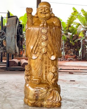 Tượng Di Lặc Chúc Phúc Gỗ Cẩm Vàng Cao 180cm