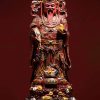 Tượng Thần Tài Gỗ Tử Đàn Ấn Độ Vẽ Gấm Cao 56