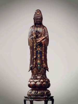 Tượng Quan Thế Âm Bồ Tát Gỗ Tử Đàn Ấn Độ Cao 80