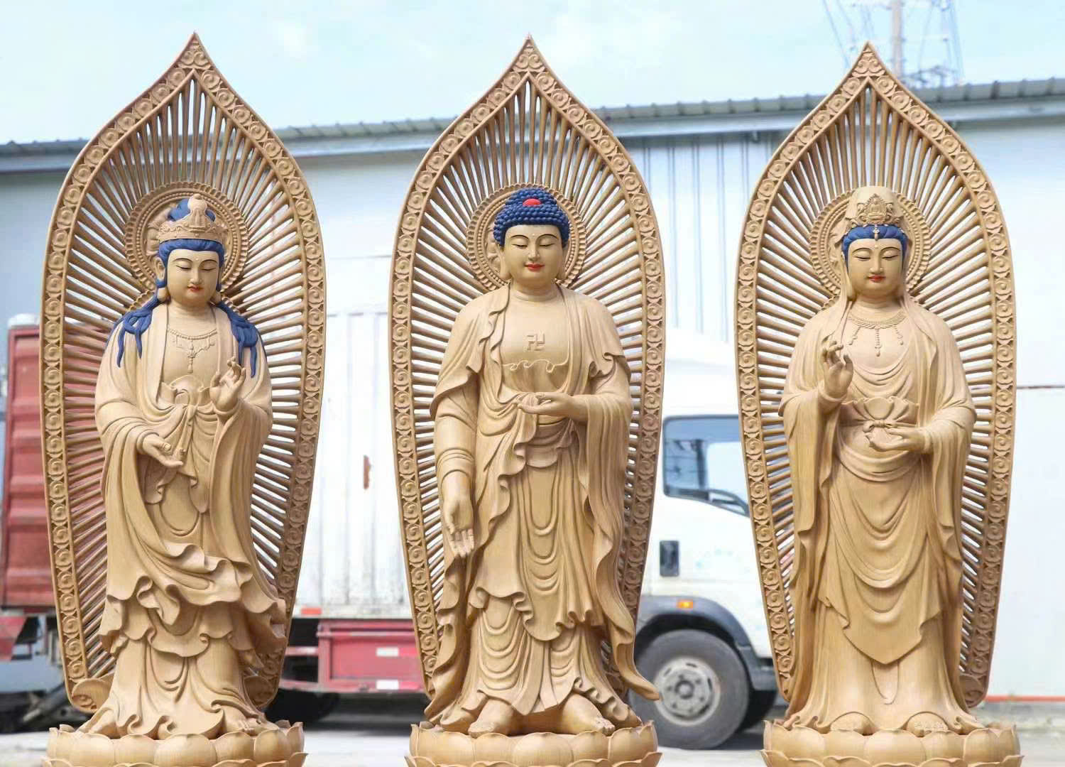 Tượng Tây Phương Tam Thánh Gỗ Trầm Dó Hải Nam Cao 110