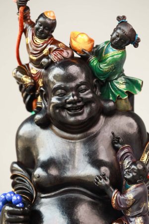 Tượng Di Lặc Ngũ Phúc Gỗ Tử Đàn Ấn Độ