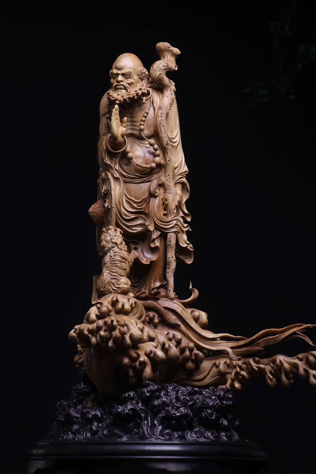 Tượng Đạt Ma Sư Tổ Gỗ Đàn Hương Ấn Độ Cao 61