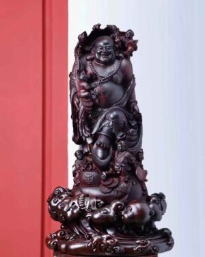 Tượng Di Lặc Ngũ Phúc Gỗ Tử Đàn Ấn Độ Cao 82