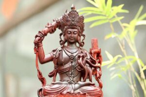 Tượng Văn Thù Bồ Tát Gỗ Tử Đàn Ấn Độ Cao 33