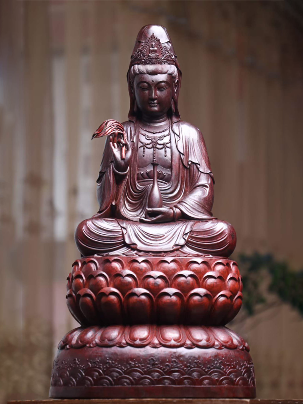 Tượng Quan Thế Âm Bồ Tát Gỗ Tử Đàn Ấn Độ Cao 51