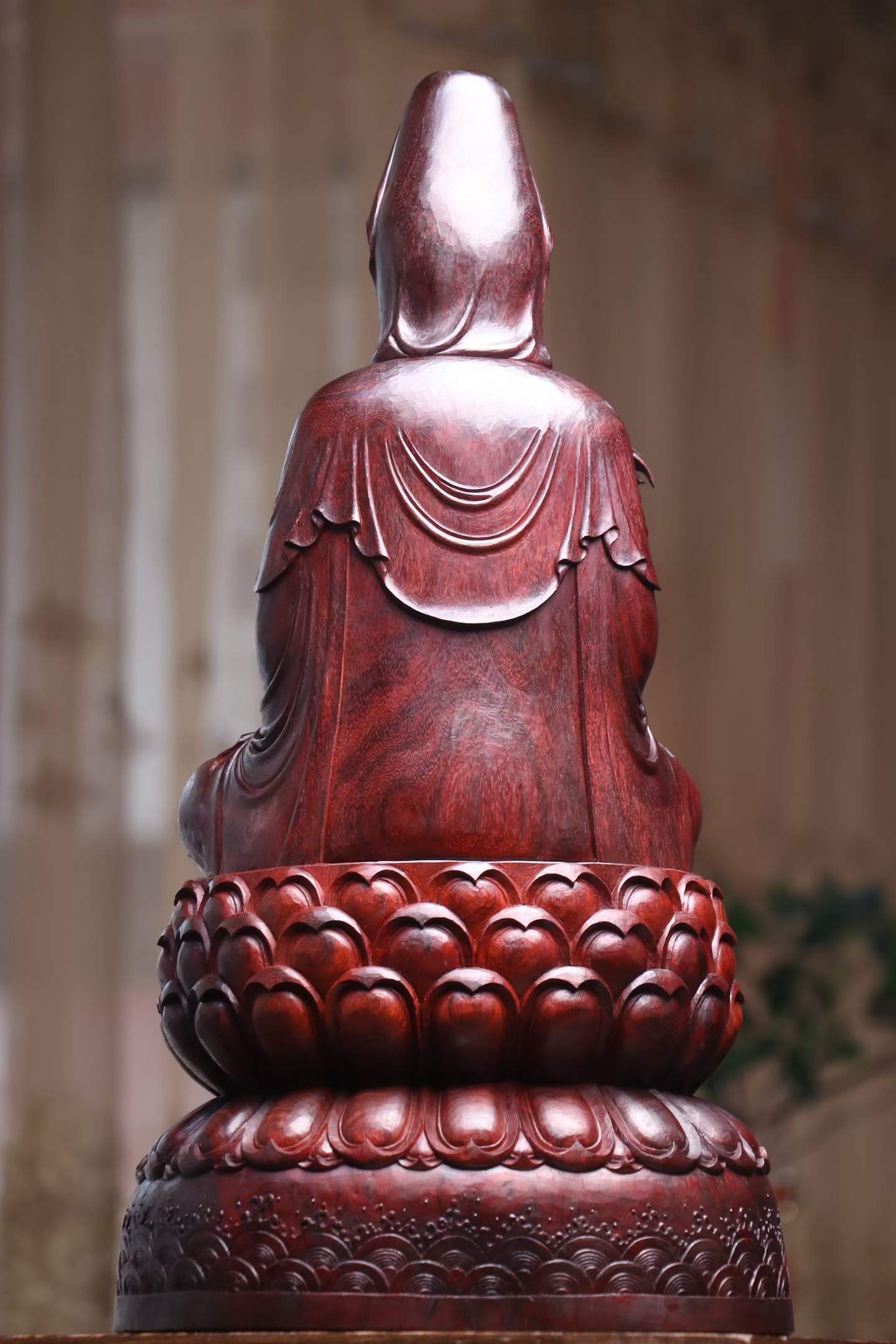 Tượng Quan Thế Âm Bồ Tát Gỗ Tử Đàn Ấn Độ Cao 51
